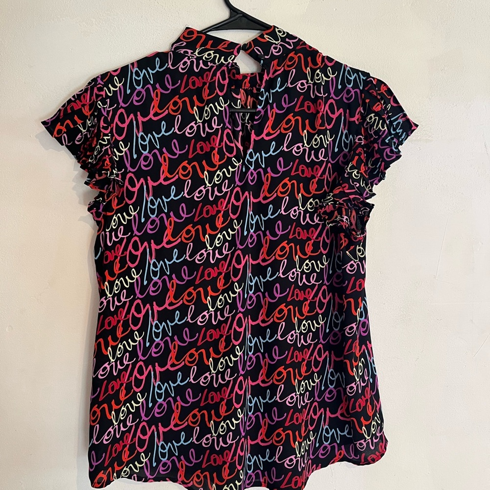 7th Ave multicolor love sleeveless blouse women’s size M